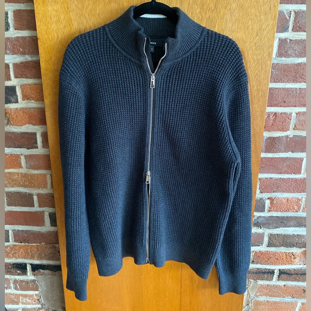 Theory waffle knit zip up